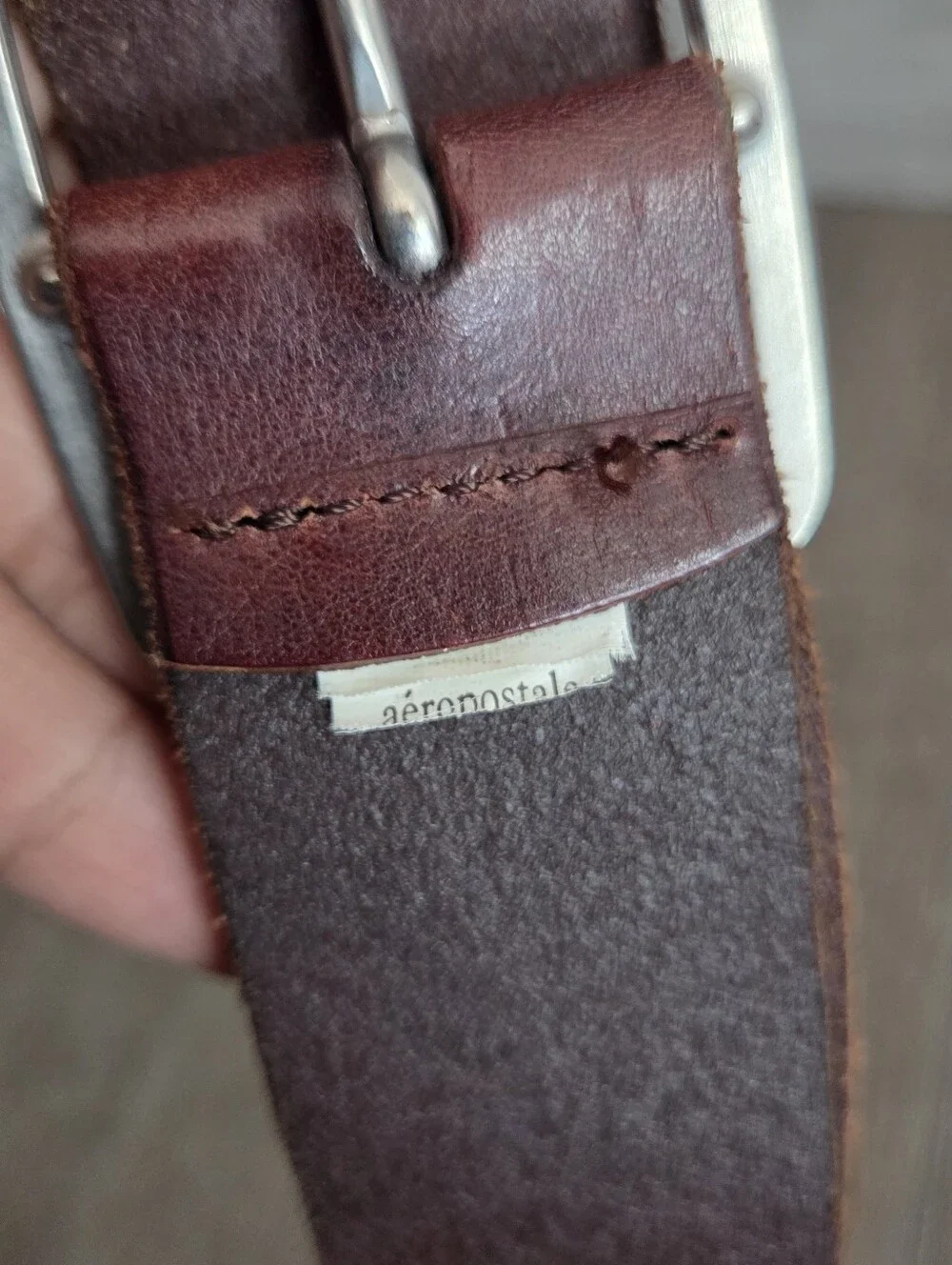 Aeropostale Brown Leather Western Boho Flower Rhinestone Belt 38.5